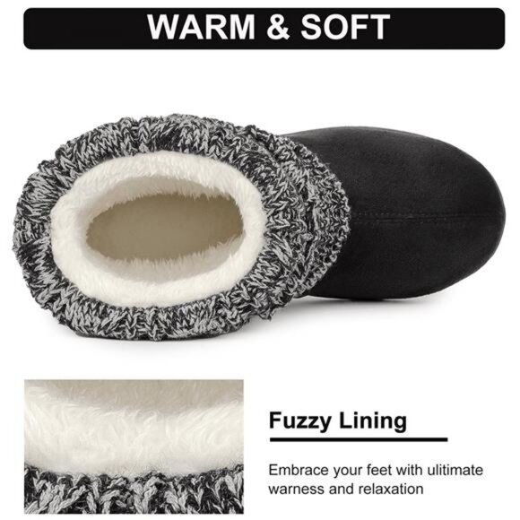 Yarn Knit Bootie Slippers Memory Foam House Shoe - Picture 4 of 7